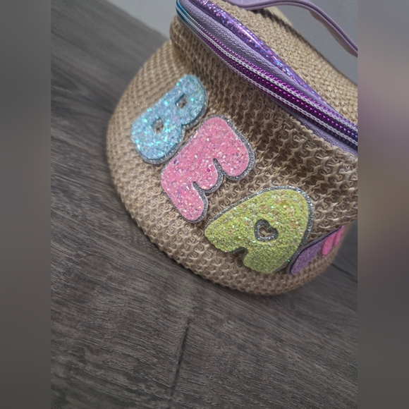 Girls Beach Round Straw Tote Bag NWT - Picture 2 of 5